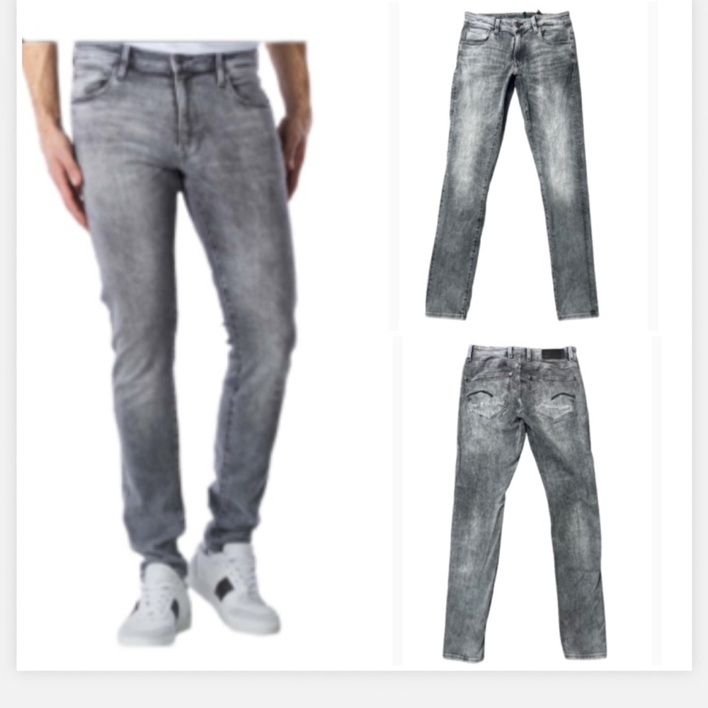 Men’s G-Star RAW Revend Skinny Jeans in a worn-in gray black wash